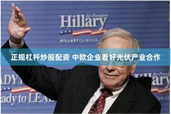 正规杠杆炒股配资 中欧企业看好光伏产业合作