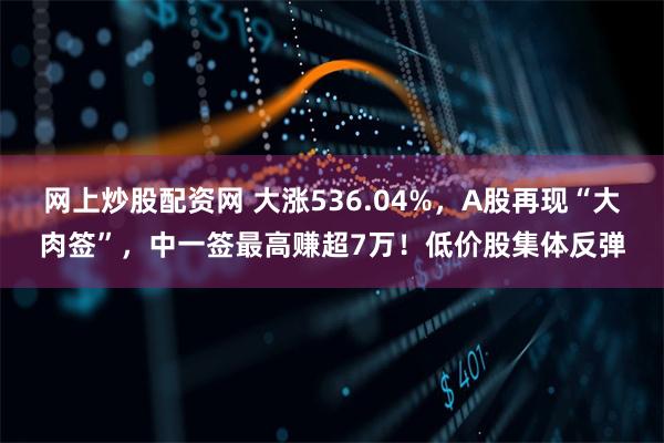 网上炒股配资网 大涨536.04%，A股再现“大肉签”，中一签最高赚超7万！低价股集体反弹